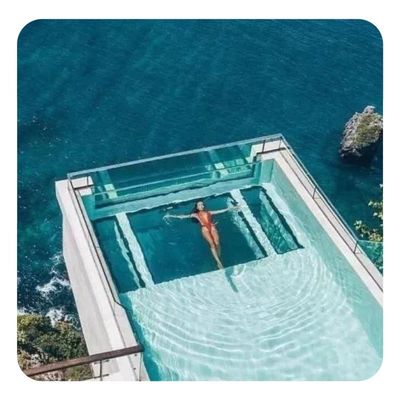 Προσαρμοσμένη πισίνα με διαφανές ακρυλικό φύλλο σε διαφανές χρώμα για μεγάλα μεγέθη