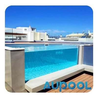Ιδιωτική βίλα κήπος ακρυλική γυάλινη πισίνα ανθεκτική στις καιρικές συνθήκες πάτωμα πισίνα