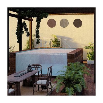 Ατελείωτη λειτουργία Prefab πισίνα με ακρυλικό παράθυρο και κατασκευή από ανοξείδωτο χάλυβα