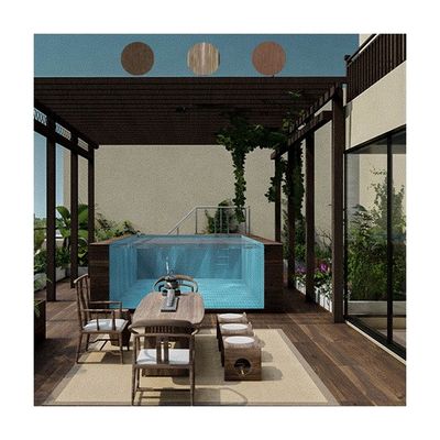 Ατελείωτη λειτουργία Prefab πισίνα με ακρυλικό παράθυρο και κατασκευή από ανοξείδωτο χάλυβα