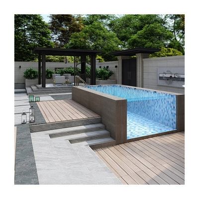 Ατελείωτη λειτουργία Prefab πισίνα με ακρυλικό παράθυρο και κατασκευή από ανοξείδωτο χάλυβα