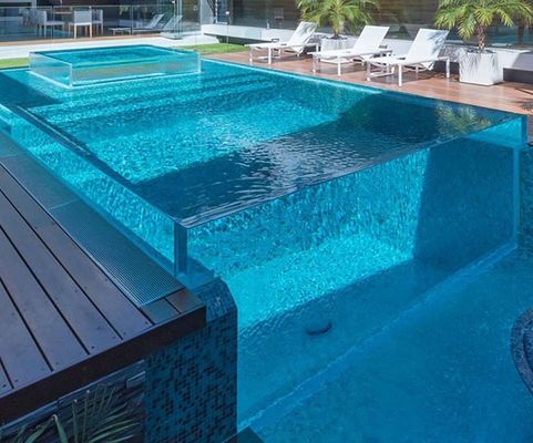 Υψηλή μετάδοση φωτός Villa πισίνα μοντέρνο σχεδιασμό εξωτερική πισίνα διαφάνεια 93%
