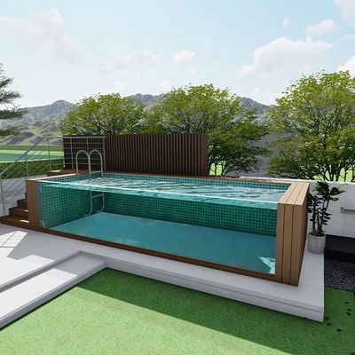 Διαφανής Custom Glass Wall Prefab πισίνα για πίσω κήπο Μονουλικές κατασκευαστές πισίνων