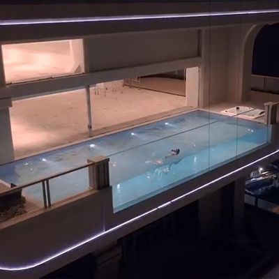 Αλμυρή πισίνα Διαφανές παχύ δοχείο Spa Πλεξίγλαστος Πίνακας Απεριόριστη ακρυλική πισίνα